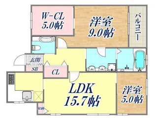 リベール三宮ミッドキャスト【11階】の間取り