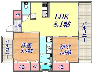 エステムプラザ神戸三宮ルクシア【9階】の間取り