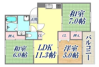 イーストヒルズ平野【1階】の間取り