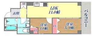 Glicina神戸三宮【3階】の間取り