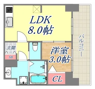 プレサンス兵庫駅前【3階】の間取り