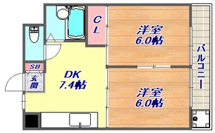 御影マンション東館【3階】の間取り