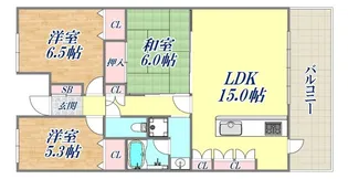 ディーグラフォート神戸ハーバーウエスト【15階】の間取り