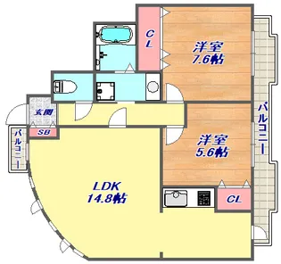 エルム御影【4階】の間取り