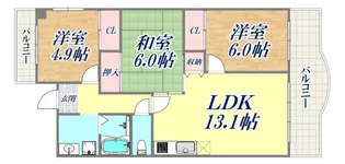 ロイヤル野田【1階】の間取り