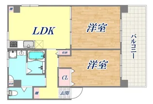 中山手通7丁目南マンション4棟(南風台マンション)【1階】の間取り