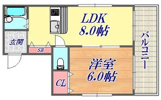 グランディール夢野【402号室】の間取り
