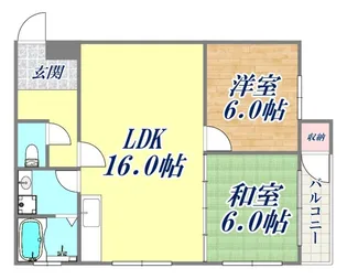 下祗園コーポ【4階】の間取り