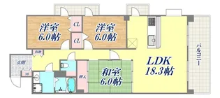 ヒースコート御影城ノ前【6階】の間取り