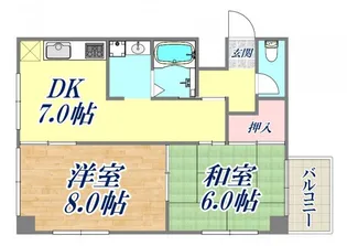 グランハイツ春日野道【7階】の間取り