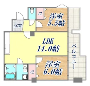 朝日プラザ丸山町【403号室】の間取り