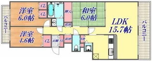 パーク・ハイム神戸熊内町【2階】の間取り