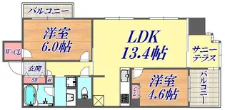 エスコートみなと元町海岸通【15階】の間取り