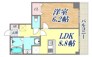 1LDKの間取り画像