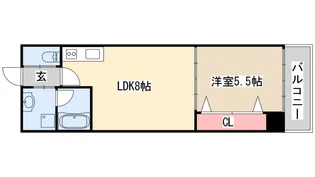 ウィングコート小松【9階】の間取り