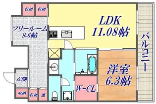 レジディア神戸磯上【2階】の間取り