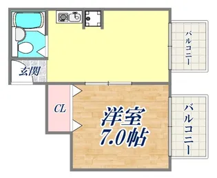 プチドール北野【5階】の間取り