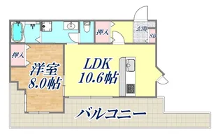 シャトー岡本【1階】の間取り