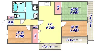 リバーサイド青谷【3階】の間取り