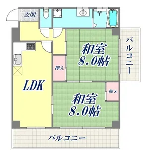 惣町サンハイツ2号棟【3階】の間取り
