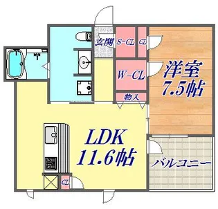 ザ・ライオンズ神戸ハーバーランド【1412号室】の間取り