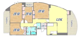 カウム芦屋【3階】の間取り