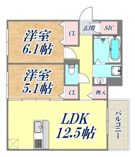 ソレアード魚崎北町【2階】の間取り