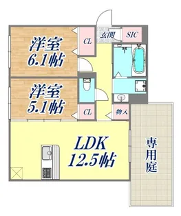 ソレアード魚崎北町【1階】の間取り