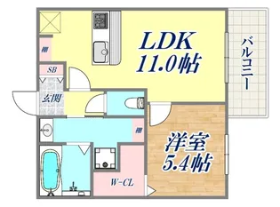 cuore魚崎【3階】の間取り