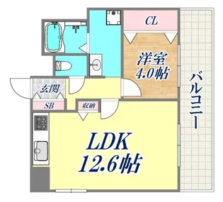 セントラルハイツ湊川【9階】の間取り