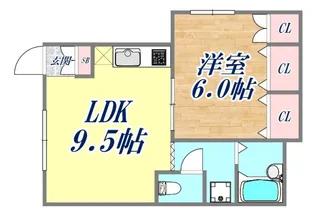 ときわ花山ハイツ【1階】の間取り