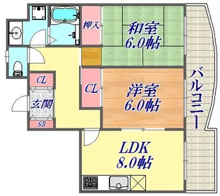 パールハイツ三輪【3階】の間取り