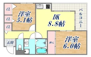 アビタシオン山手【1階】の間取り
