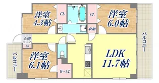 エムズレジデンス神戸【8階】の間取り