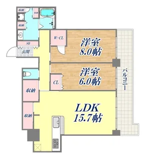 ライオンズタワー神戸元町【2403号室】の間取り