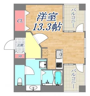 プレジール三ノ宮【2階】の間取り