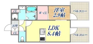エスリード神戸三宮ヒルズ【14階】の間取り