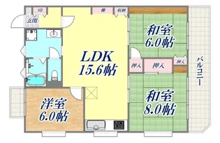 第二ビラ摩耶【3階】の間取り