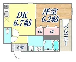 フジパレス御崎公園1番館【1階】の間取り