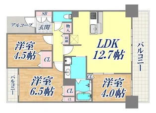 ワコーレThe神戸フロント【10階】の間取り