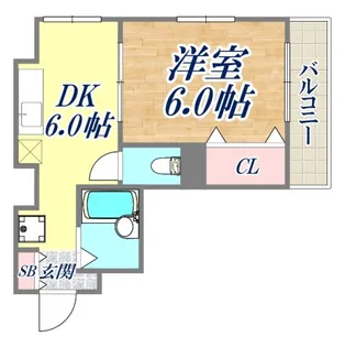 フリックコート深江【2階】の間取り