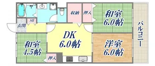 ビレッジハウス港島タワー【7階】の間取り