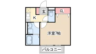 シャルマンコート北野【1階】の間取り
