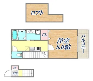 あんしん+明神町08-3007【2階】の間取り