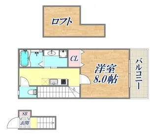 あんしん+明神町08-3007【2階】の間取り