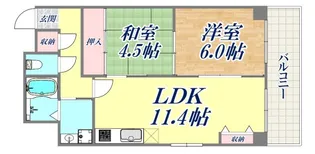 モナハイツ筒井【2階】の間取り