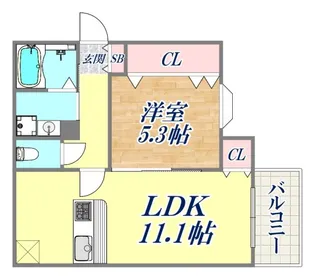 Villa Chaton 高丸【2階】の間取り
