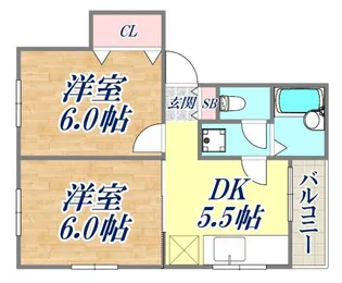 フルール住吉川【3階】の間取り