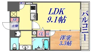 アーバネックス神戸水木通【6階】の間取り