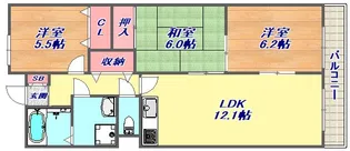 サンクチュアリ本山【3階】の間取り